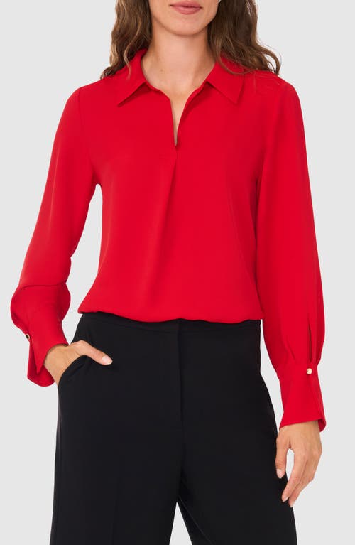 Shop Halogenr Halogen(r) Split Cuff Button-up Top In Ultra Red