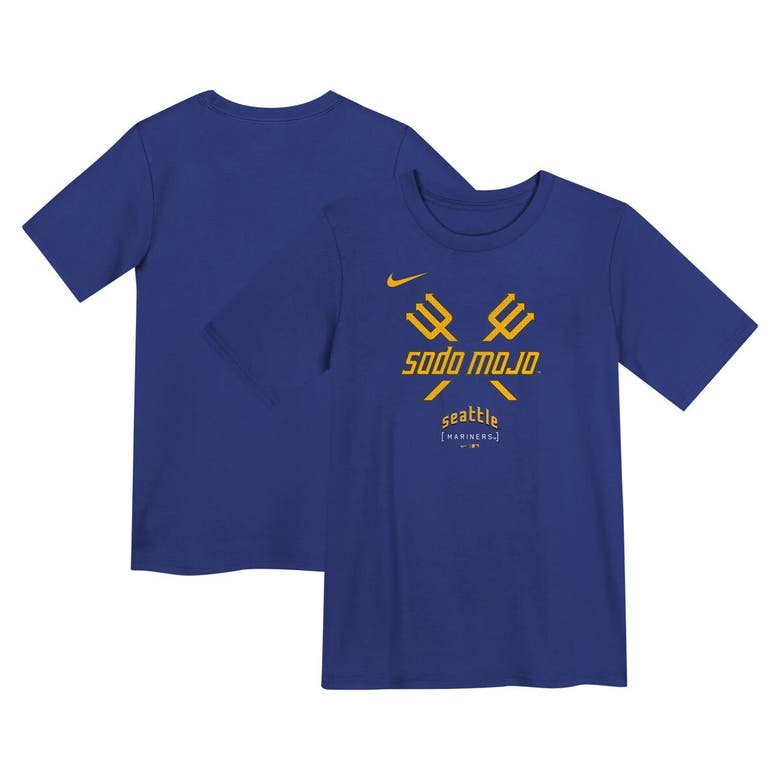 Nike Kids' Preschool  Royal Seattle Mariners City Connect Large Logo T-shirt In Blue