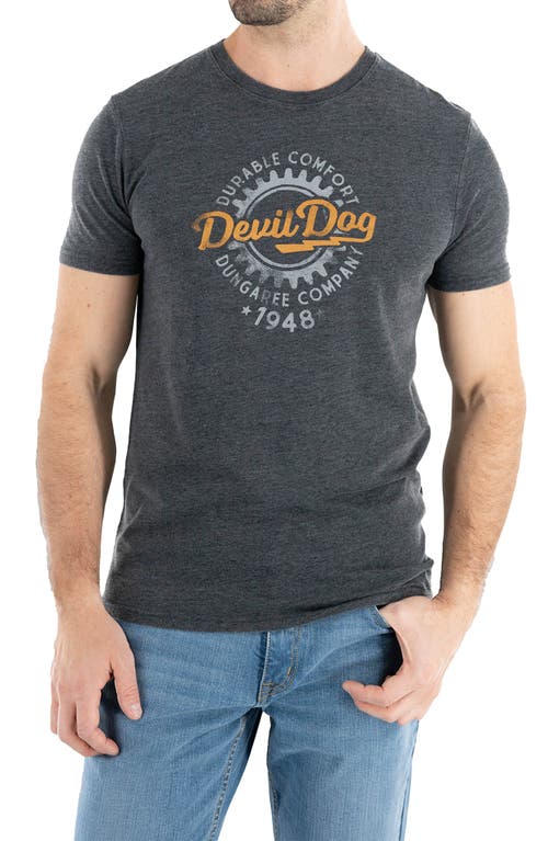 Devil-Dog Dungarees Gear Graphic T-Shirt in Dark Heather Grey