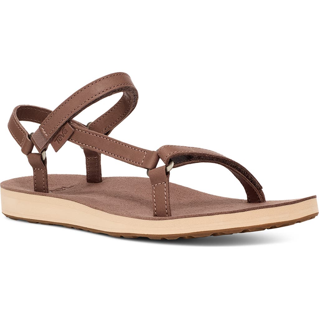 Shop Teva Original Universal Slim Leather Sandal In Acorn