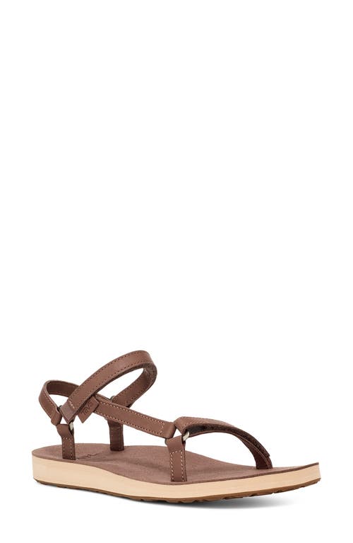 Shop Teva Original Universal Slim Leather Sandal In Acorn
