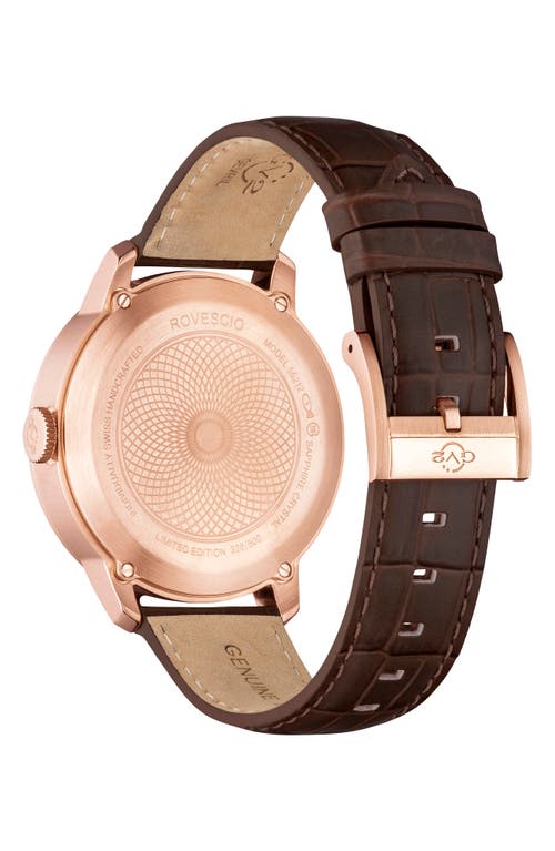 Gv2 Rovescio Croc Embossed Leather Strap Watch, 42mm In Brown