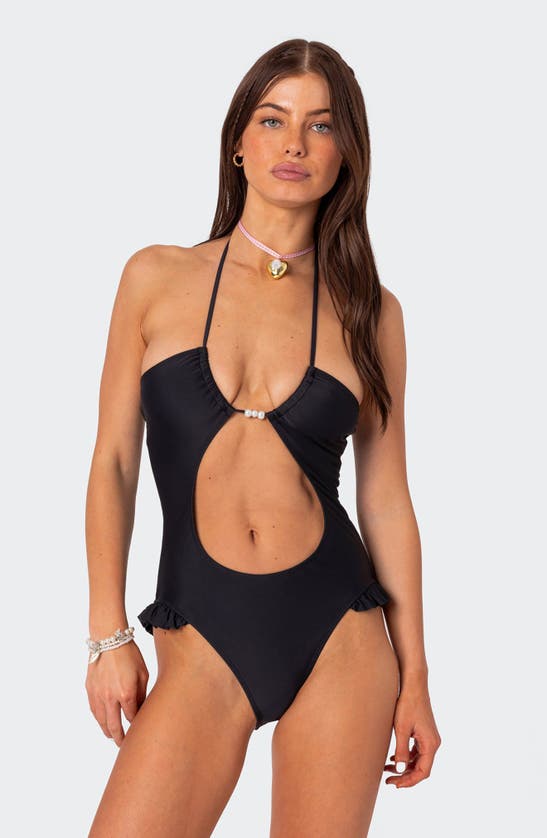 Edikted Nea Cut Out One Piece Swimsuit In Black