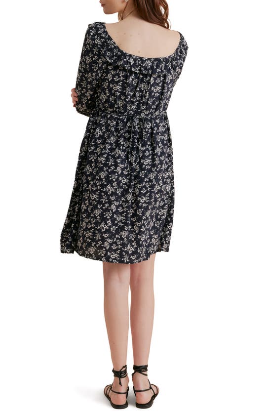 Shop A Pea In The Pod Floral Long Sleeve Maternity Dress In Black/ White Floral