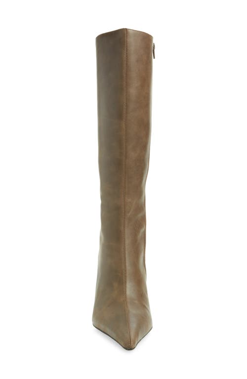 Shop Jeffrey Campbell Darling Pointed Toe Boot In Taupe Distressed