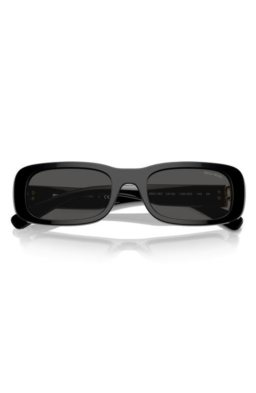 Miu Miu 53mm Rectangular Sunglasses In Black