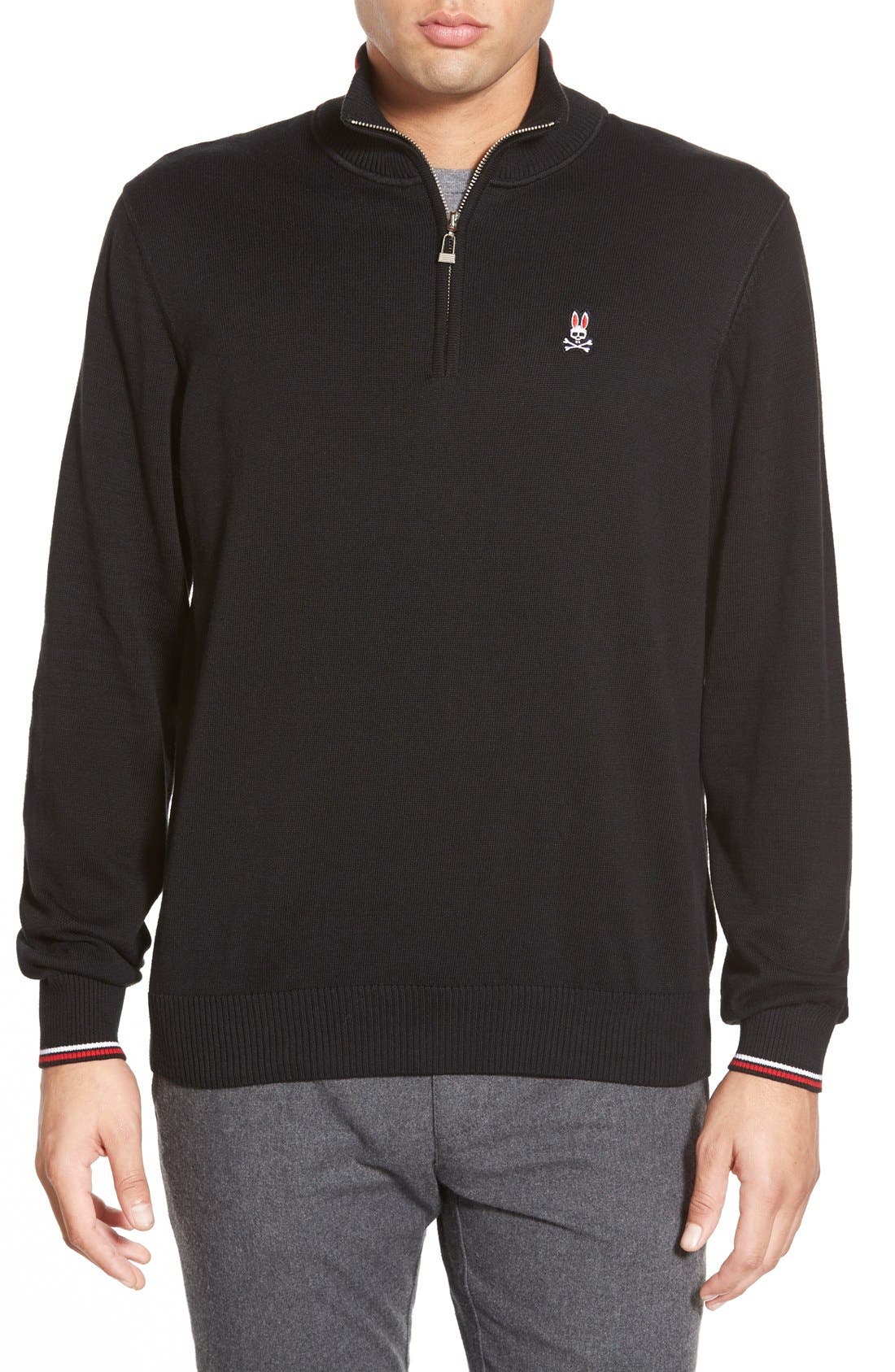 Psycho Bunny Pima Cotton Quarter Zip Sweater Nordstrom
