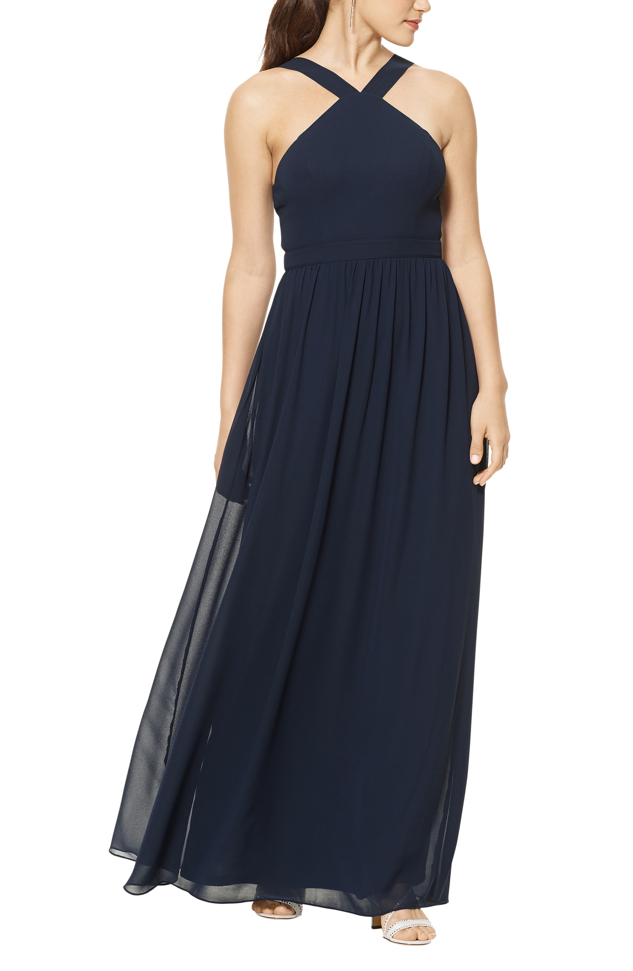 nordstrom navy blue long dress