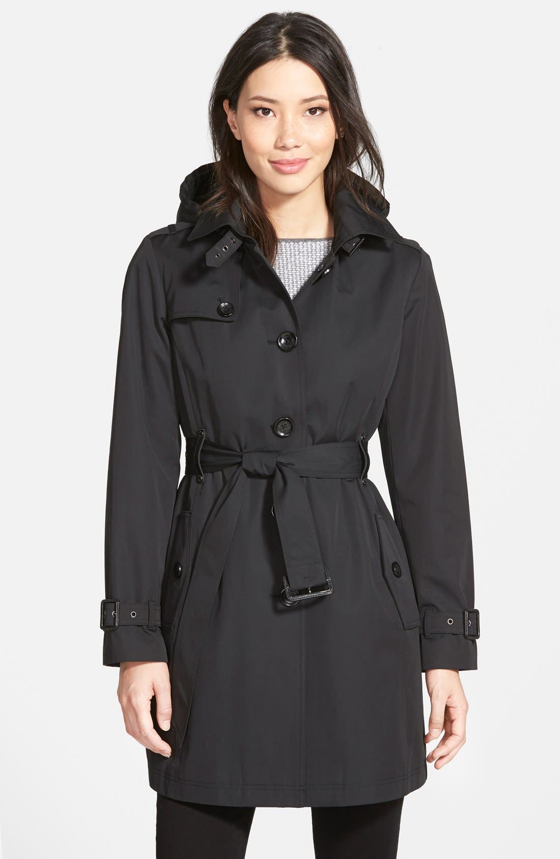 MICHAEL Michael Kors Single Breasted Raincoat (Regular & Petite