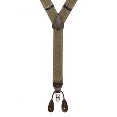 Nordstrom Shop Convertible Stretch Suspenders, Size One Size - Tan Doeskin