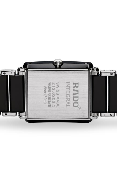 Shop Rado Integral Diamond Ceramic Bracelet Watch, 31mm X 41.1mm In Black/silver