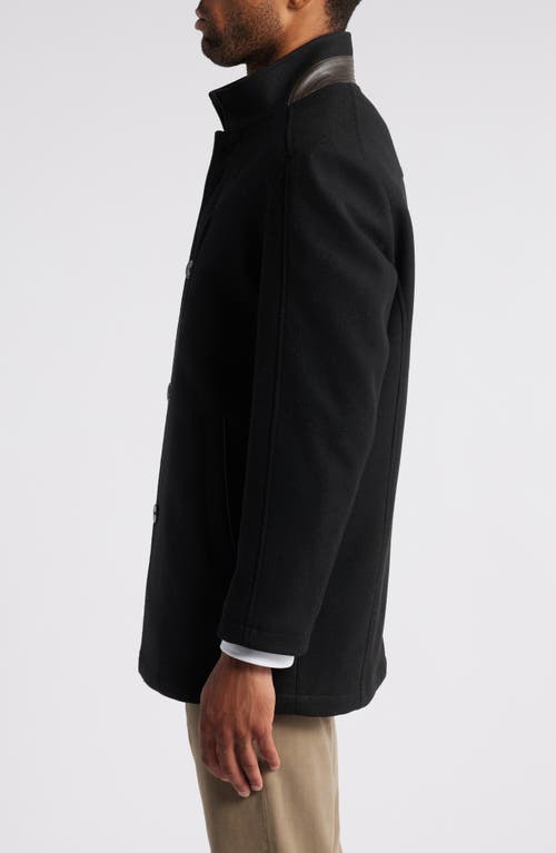 Johnston & Murphy Upton Car Coat With Removable Bib In Black