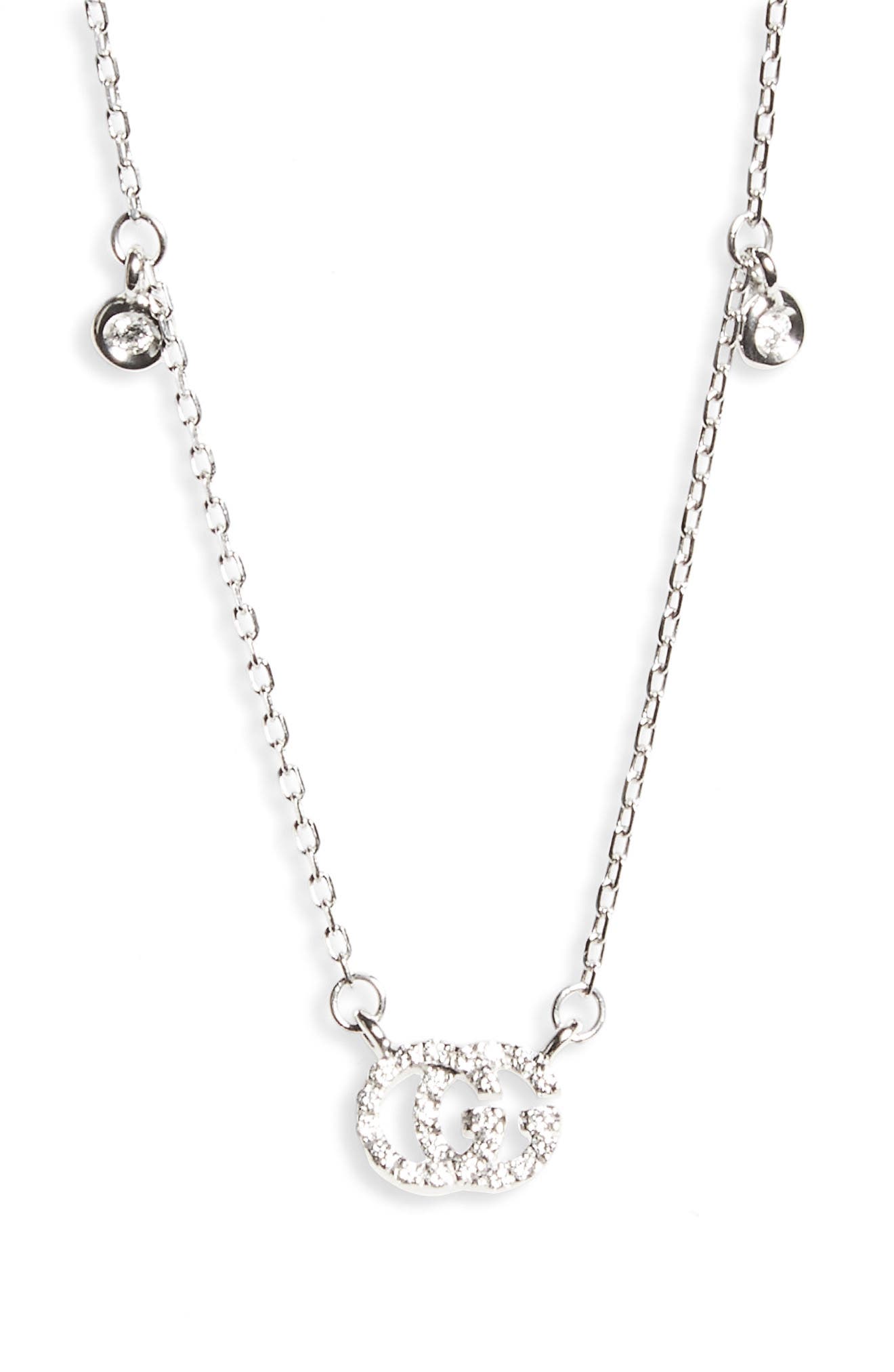 Gucci Double-G Diamond Pendant Necklace 