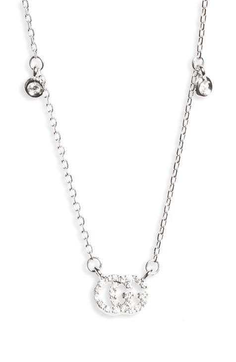 Double-G Diamond Pendant Necklace