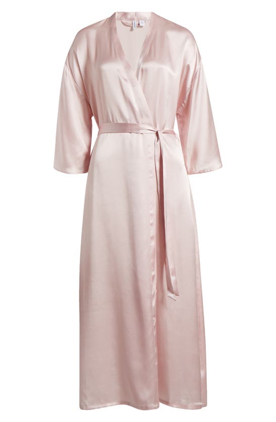 Shop Nordstrom Washable Silk Longline Robe In Pink Cake