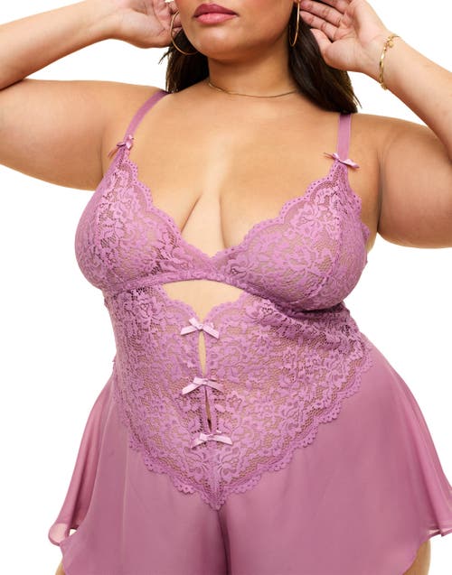 Adore Me Odessa Romper Lingerie In Medium Purple
