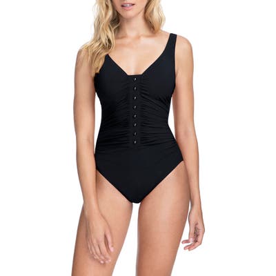 Profile By Gottex Bel Air Underwire One-Piece Swimsuit, Black