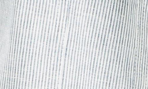 Shop Max Studio Stripe Draped Linen Blend Jacket In Navy White Mini Stripe
