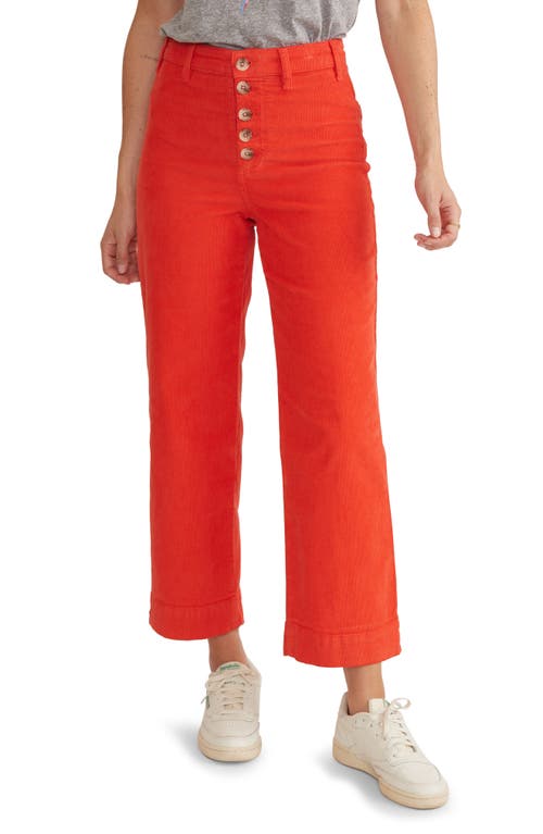 Shop Marine Layer Bridget Wide Leg Crop Corduroy Pants In Poinciana