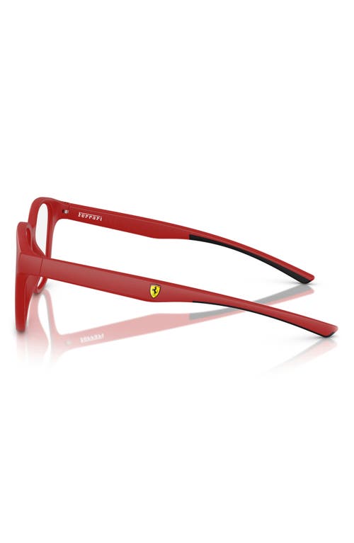Scuderia Ferrari X 52mm Round Optical Glasses In Matte Red