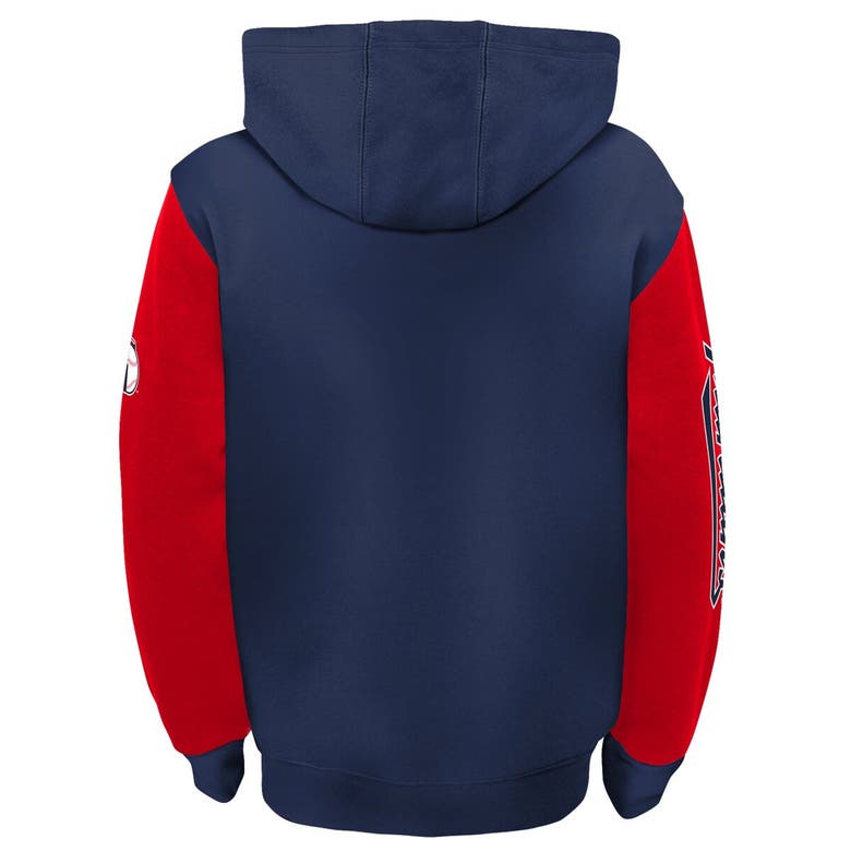 Shop Outerstuff Youth Fanatics Branded Navy/red Cleveland Guardians Postcard Full-zip Hoodie Jacket