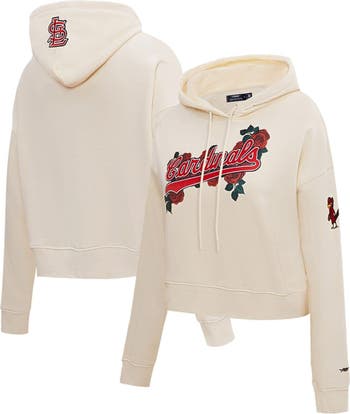 Women's Pro Standard Cream St. Louis Cardinals Roses Pullover Hoodie