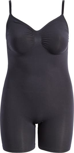 Womens Skims black Seamless Sculpt Mid-Thigh Bodysuit