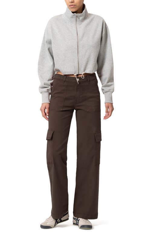 Shop Mavi Jeans Alva High Waist Straight Leg Cargo Pants In Oak Luxe Twill