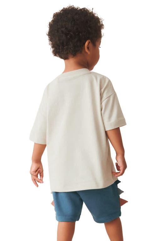 Shop Next Kids' 4-piece Graphic T-shirt & Drawstring Shorts Set In Brown