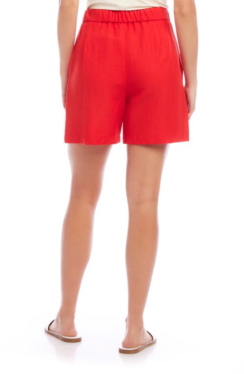 Shop Karen Kane Pleated High Waist Shorts In Dark Orange