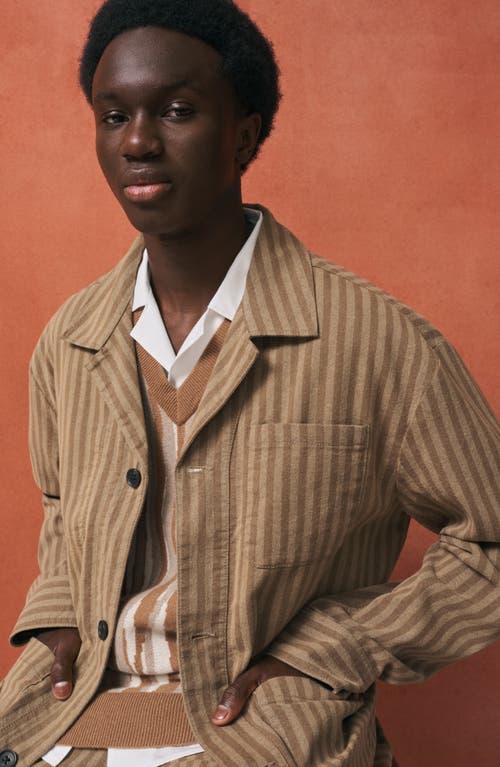 Shop Nordstrom X Harlem's Fashion Row House Of Aama Henry Workwear Jacket In Tan Tonal Stripe