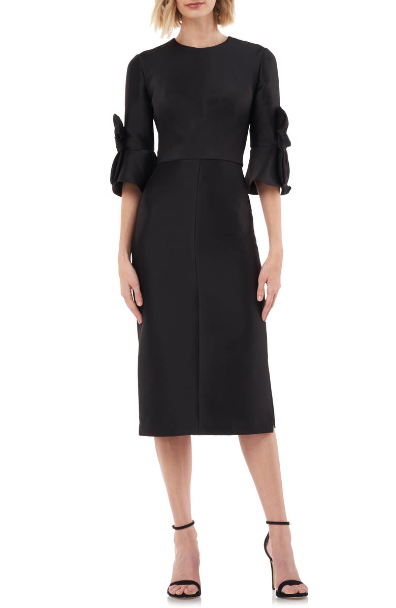 Kay Unger Bow Sleeve Stretch Mikado Dress | Nordstrom