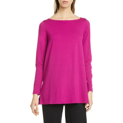 Eileen Fisher Ballet Neck Long Sleeve Tunic, Pink