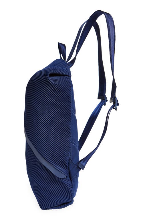 Issey Miyake Pleats Please Bias Pleated Backpack In Navy
