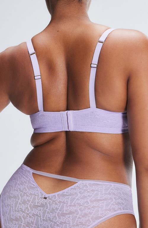Savage X Fenty Signature Script Lace Underwire Demi Bra In Purple Lavender