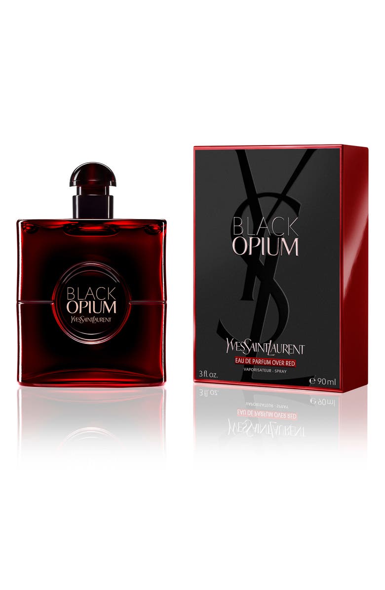 Yves Saint Laurent Black Opium Eau De Parfum Over Red 