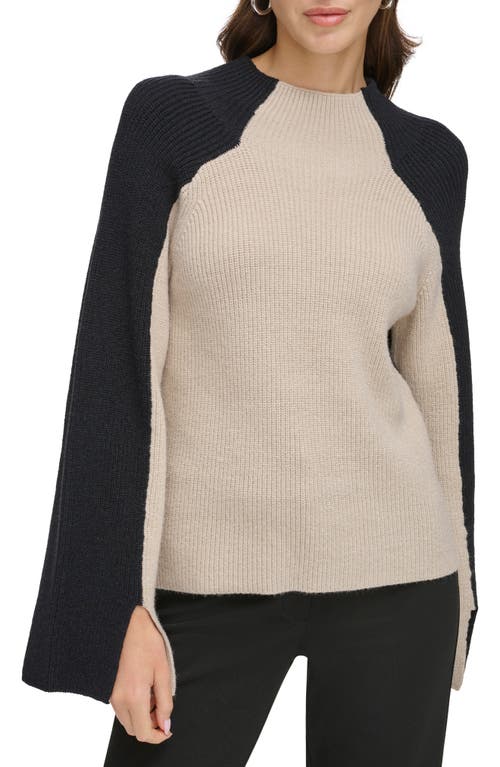 DKNY Colorblock Funnel Neck Sweater at Nordstrom,