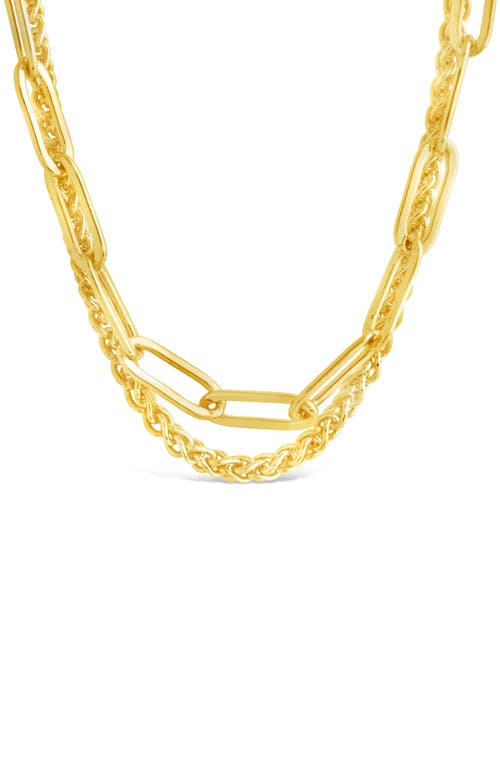 Sterling Forever Emery Textured Chain Necklace In Gold