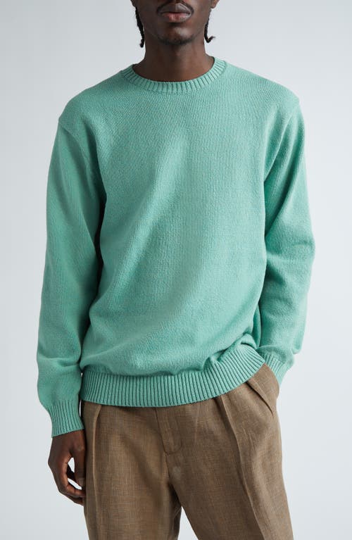 Cotton Crewneck Sweater in Seafoam