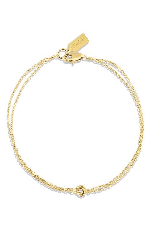 Lennan Love Knot Double Strand Bracelet in Gold