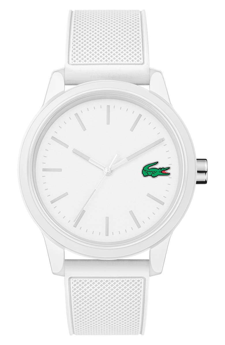 Lacoste 12.12 Rubber Strap Watch, 42mm | Nordstrom