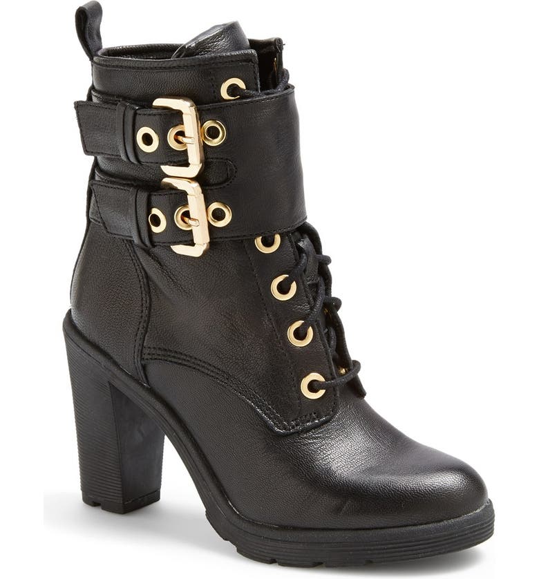 GUESS 'Finlay' Belted Leather Bootie | Nordstrom