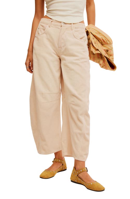 Shop Free People Good Luck Barrel Leg Corduroy Pants In Crystal Grey