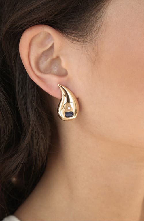 Ettika Teardrop Statement Earrings In Sapphire