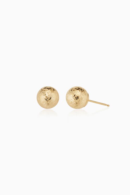 Oradina 14k Gold Celebration Ball Studs Earrings In Yellow Gold