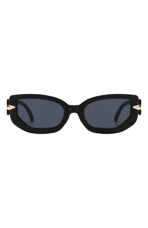 Elle 58mm Polarized Geometric Sunglasses in Black