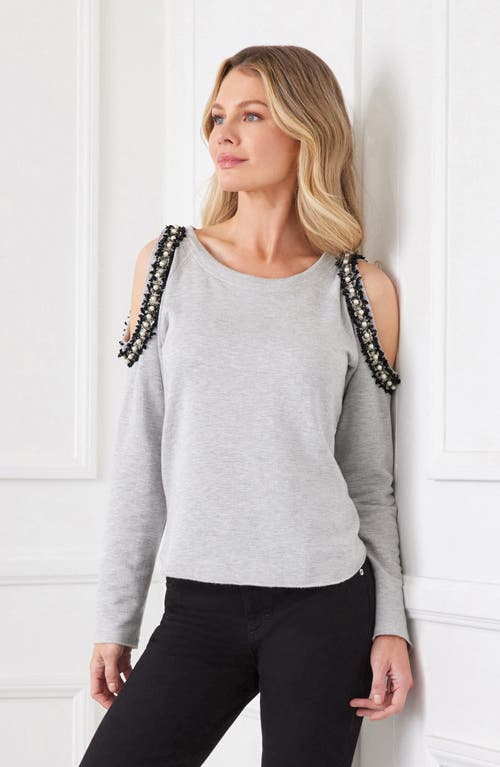 KAREN KANE KAREN KANE EMBELLISHED COLD SHOULDER SWEATSHIRT