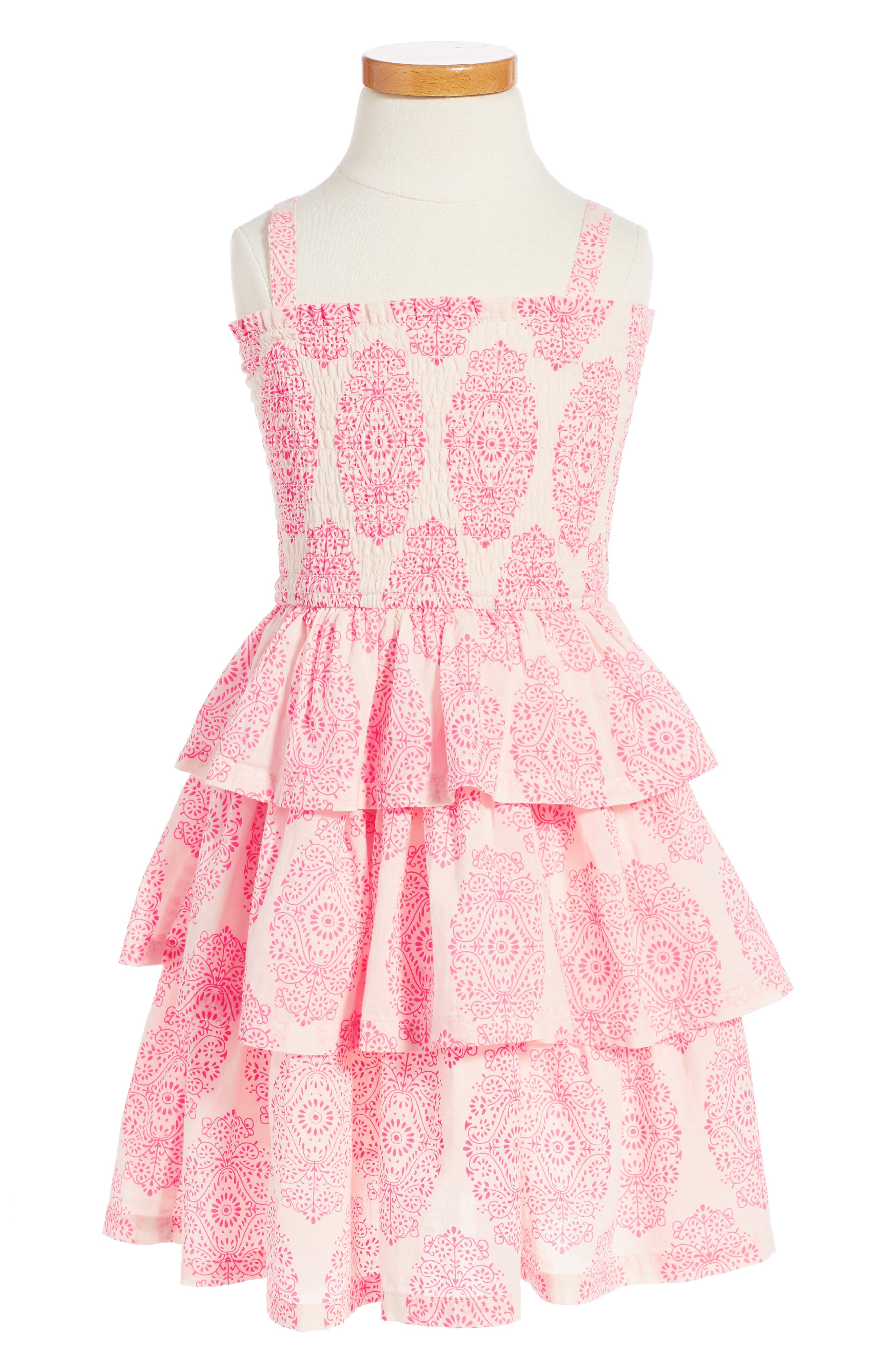 Peek Sadie Print Smocked Sundress (Toddler Girls, Little Girls & Big