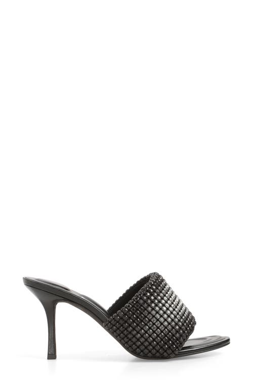 Shop Alexander Wang Heiress Crystal Mesh Slide Sandal In Black Aged