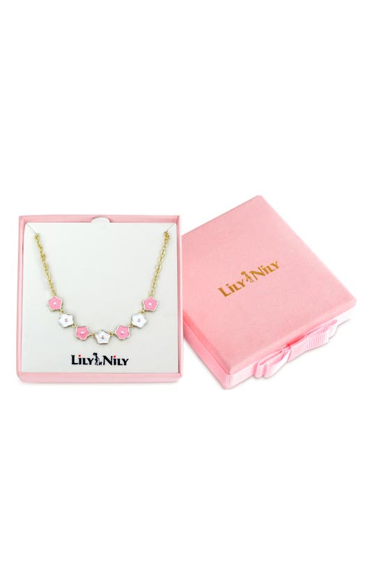 Shop Lily Nily Kids' Flower Link Frontal Necklace In Pink